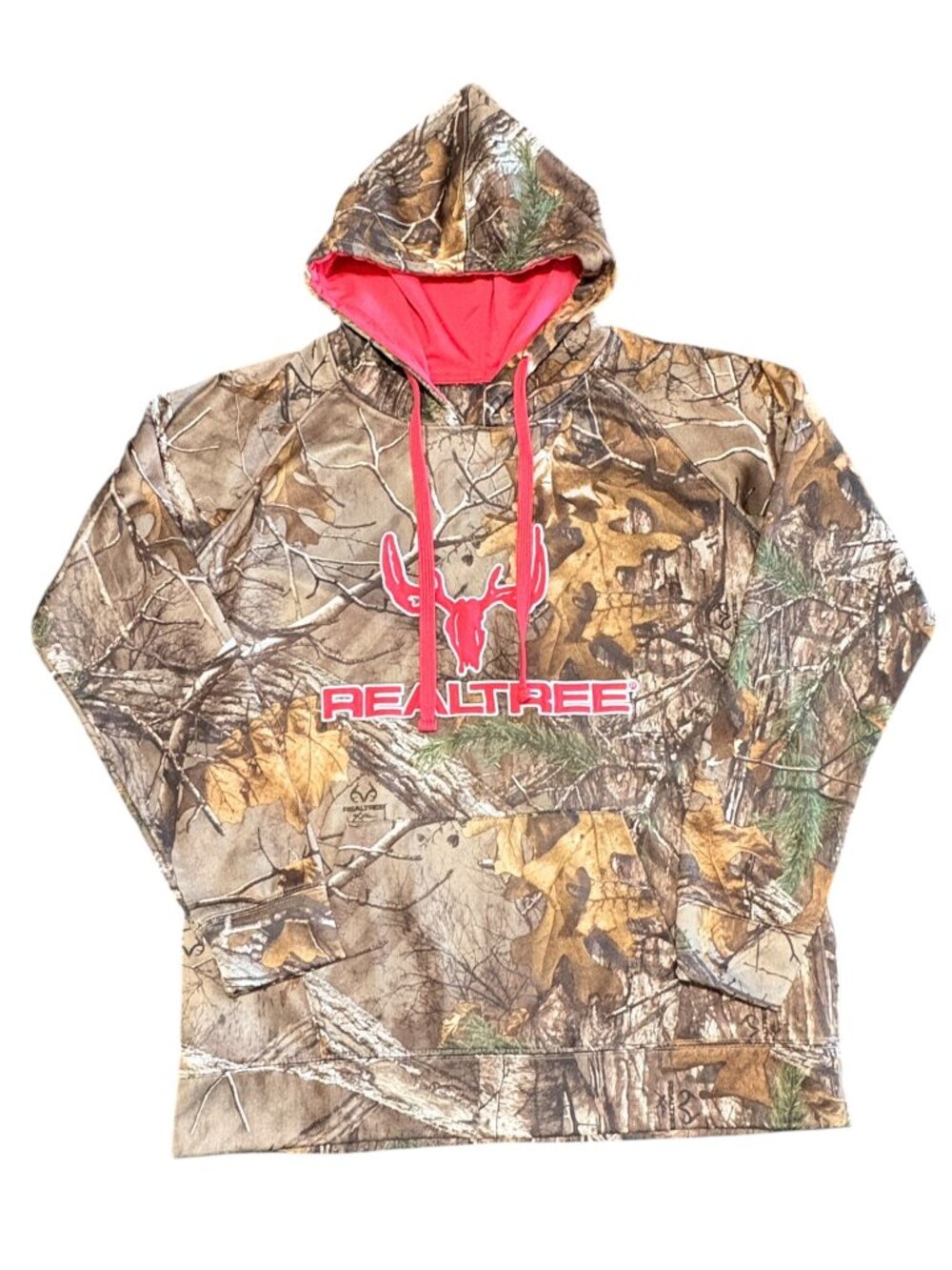 Realtree Camo Pink Hooded Sweatshirt Fleece Hunting Logo Womens size Unknown